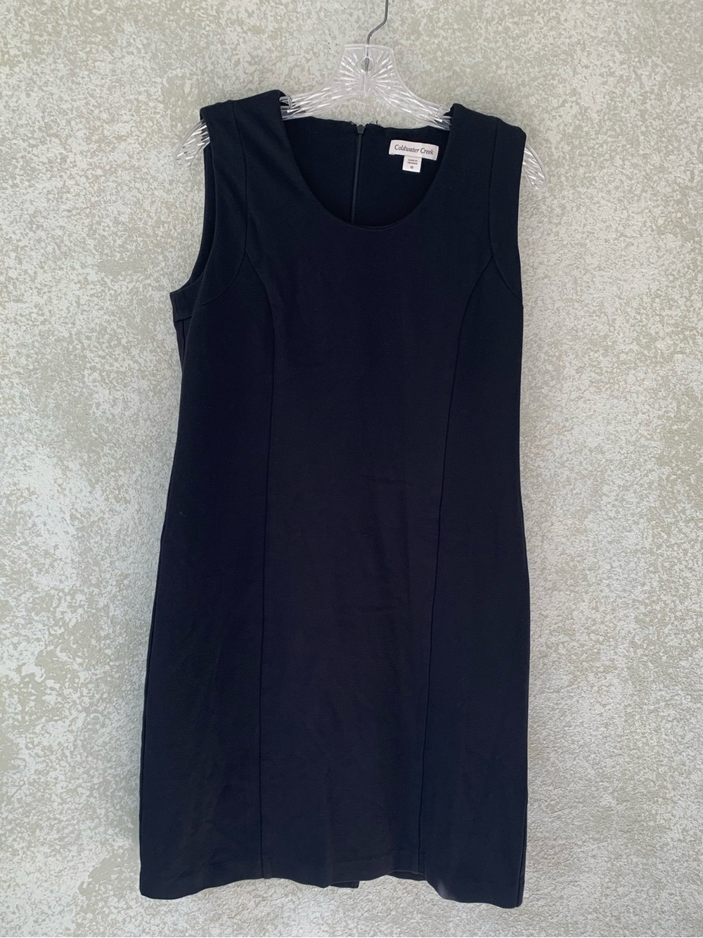 Coldwater Creek Womens Black Sleeveless Ponte Knit Shift‎ Dress Size 10
